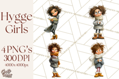Winter Hygge Girl Clipart PNG, Cozy Wardrobe Illustrations Product Image 1