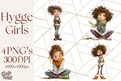 Winter Hygge Girl Clipart PNG, Cozy Wardrobe Illustrations Product Image 1