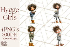 Winter Hygge Girl Clipart PNG, Cozy Wardrobe Illustrations Product Image 1