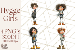 Winter Hygge Girl Clipart PNG, Cozy Wardrobe Illustrations Product Image 1