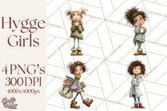 Winter Hygge Girl Clipart PNG, Cozy Wardrobe Illustrations Product Image 1