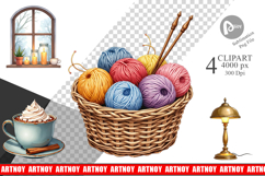 Hygge Reading Nook Clipart Product Image 1