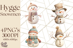 Hygge Winter Snowman PNG Cozy Neutral Christmas Clipart Product Image 1