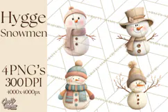 Hygge Winter Snowman PNG Cozy Neutral Christmas Clipart Product Image 1