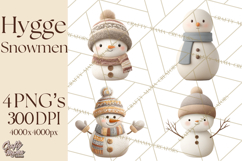 Hygge Winter Snowman PNG Cozy Neutral Christmas Clipart Product Image 1