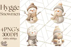 Hygge Winter Snowman PNG Cozy Neutral Christmas Clipart Product Image 1