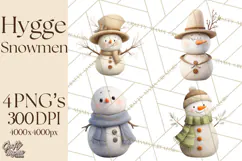 Hygge Winter Snowman PNG Cozy Neutral Christmas Clipart Product Image 1