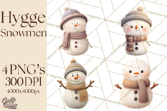 Hygge Winter Snowman PNG Cozy Neutral Christmas Clipart Product Image 1