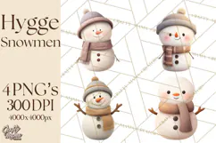 Hygge Winter Snowman PNG Cozy Neutral Christmas Clipart Product Image 1