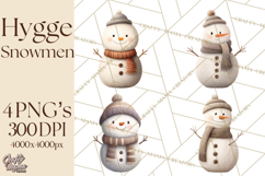 Hygge Winter Snowman PNG Cozy Neutral Christmas Clipart Product Image 1