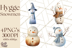 Hygge Winter Snowman PNG Cozy Neutral Christmas Clipart Product Image 1
