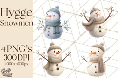 Hygge Winter Snowman PNG Cozy Neutral Christmas Clipart Product Image 1