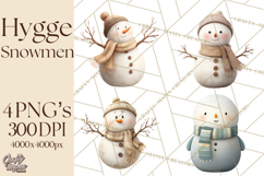 Hygge Winter Snowman PNG Cozy Neutral Christmas Clipart Product Image 1