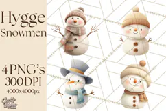 Hygge Winter Snowman PNG Cozy Neutral Christmas Clipart Product Image 1
