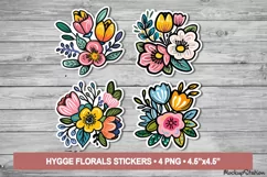 Flower Stickers | Vintage Flowers Printable PNG | Hygge Product Image 1
