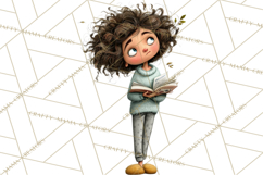 Green Aesthetic Wardrobe Clipart Hygge Girl PNG Product Image 3