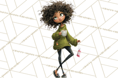 Green Aesthetic Wardrobe Clipart Hygge Girl PNG Product Image 2