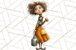 Green Aesthetic Wardrobe Clipart Hygge Girl PNG Product Image 5