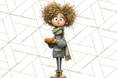 Green Aesthetic Wardrobe Clipart Hygge Girl PNG Product Image 2