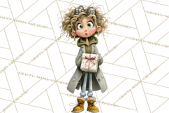 Green Aesthetic Wardrobe Clipart Hygge Girl PNG Product Image 5