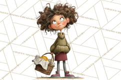 Green Aesthetic Wardrobe Clipart Hygge Girl PNG Product Image 2