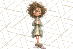Green Aesthetic Wardrobe Clipart Hygge Girl PNG Product Image 4