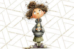 Green Aesthetic Wardrobe Clipart Hygge Girl PNG Product Image 2