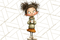 Green Aesthetic Wardrobe Clipart Hygge Girl PNG Product Image 3
