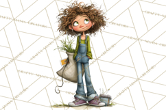 Green Aesthetic Wardrobe Clipart Hygge Girl PNG Product Image 3