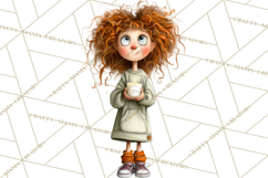 Green Aesthetic Wardrobe Clipart Hygge Girl PNG Product Image 5