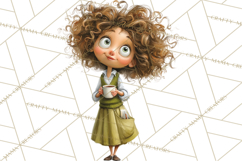 Green Aesthetic Wardrobe Clipart Hygge Girl PNG Product Image 2