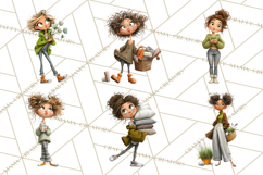 Green Aesthetic Wardrobe Clipart Hygge Girl PNG Product Image 3