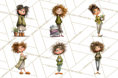 Green Aesthetic Wardrobe Clipart Hygge Girl PNG Product Image 8