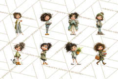 Green Aesthetic Wardrobe Clipart Hygge Girl PNG Product Image 7