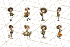 Green Aesthetic Wardrobe Clipart Hygge Girl PNG Product Image 2