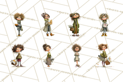 Green Aesthetic Wardrobe Clipart Hygge Girl PNG Product Image 4