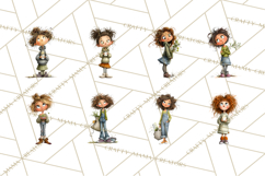 Green Aesthetic Wardrobe Clipart Hygge Girl PNG Product Image 6