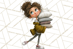 Green Aesthetic Wardrobe Clipart Hygge Girl PNG Product Image 2