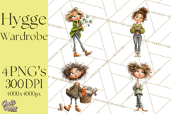 Green Aesthetic Wardrobe Clipart Hygge Girl PNG Product Image 1