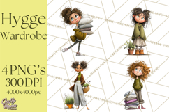 Green Aesthetic Wardrobe Clipart Hygge Girl PNG Product Image 1
