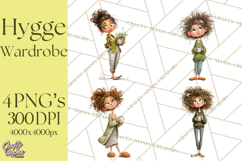 Green Aesthetic Wardrobe Clipart Hygge Girl PNG Product Image 1