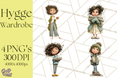 Green Aesthetic Wardrobe Clipart Hygge Girl PNG Product Image 1