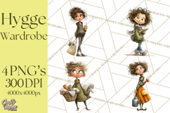 Green Aesthetic Wardrobe Clipart Hygge Girl PNG Product Image 1