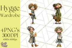 Green Aesthetic Wardrobe Clipart Hygge Girl PNG Product Image 1