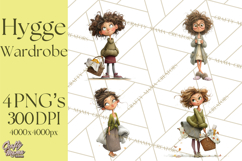 Green Aesthetic Wardrobe Clipart Hygge Girl PNG Product Image 1
