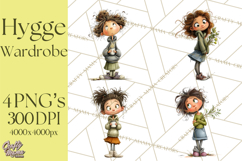 Green Aesthetic Wardrobe Clipart Hygge Girl PNG Product Image 1