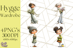 Green Aesthetic Wardrobe Clipart Hygge Girl PNG Product Image 1