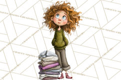 Green Aesthetic Wardrobe Clipart Hygge Girl PNG Product Image 5