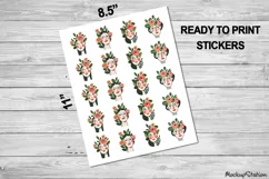Hygge Stickers | Vintage Abstract Women Printable PNG Product Image 2