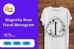 Magnolia Rose Floral Monogram Product Image 1